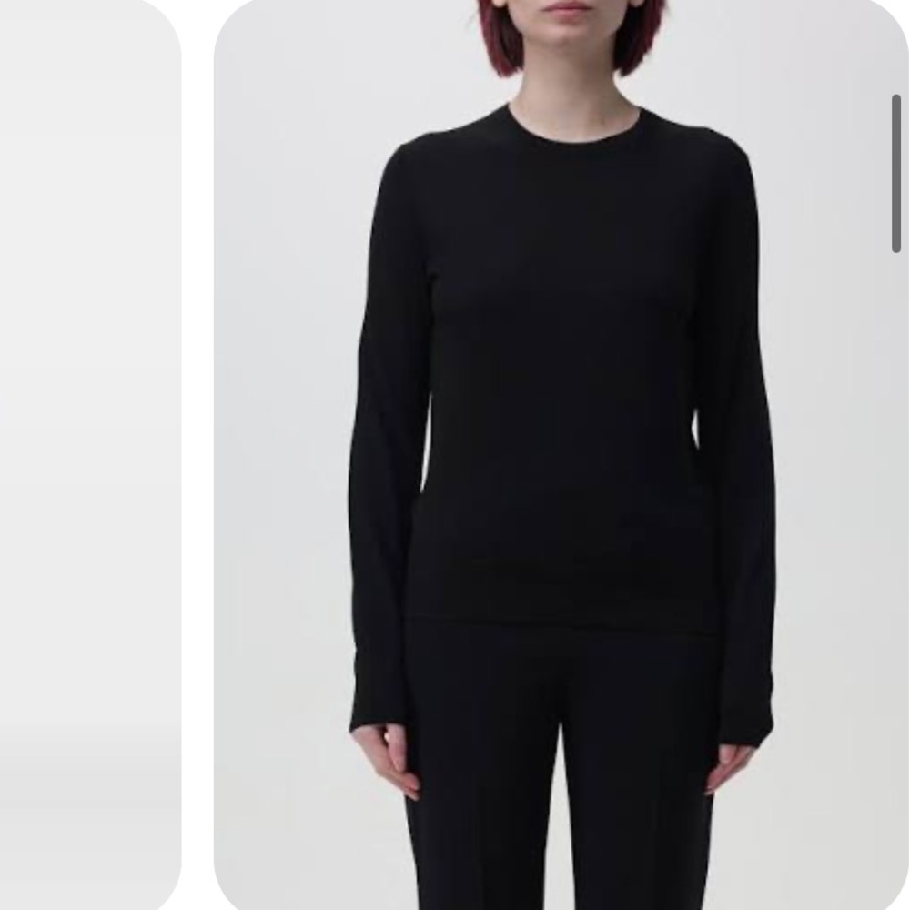 Theory Camel Hair Merino Wool Blend Heathered Black Mock-neck Crochet Sweater S